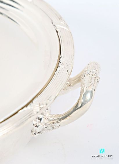 Round-shaped covered silver-plated vegetable...