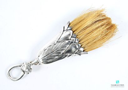 Table broom in silver-plated metal, the handle...