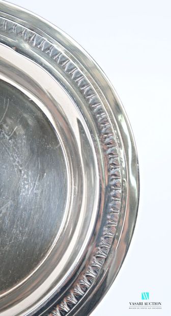 Bottle coaster in silver-plated metal, the...
