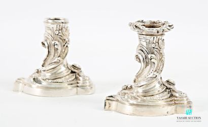 Pair of silver-plated bronze 