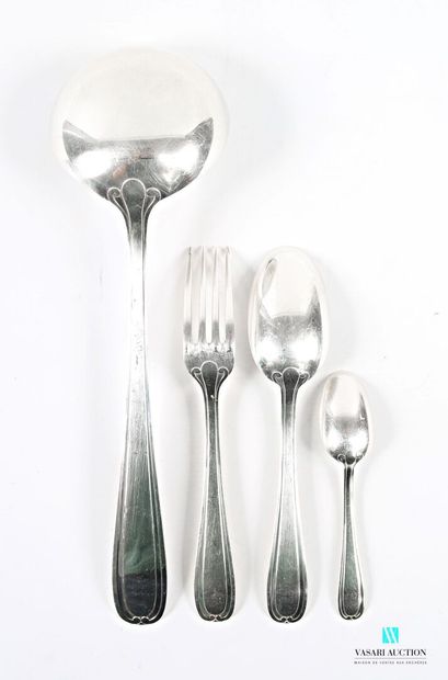 Silver-plated silverware set, the handle...