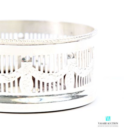Bottle coaster in silver-plated metal, the...