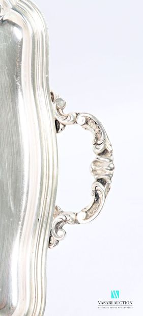 Rectangular silver-plated serving tray with...