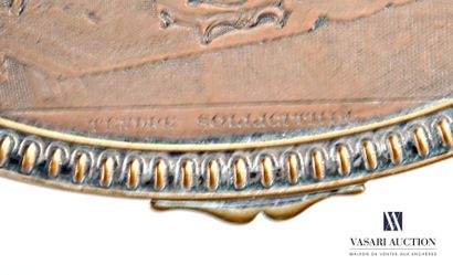 Oval silver-plated box, the guilloche-decorated...