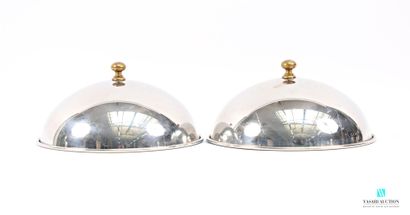 Pair of round stainless steel bells.
(scratches)
diameter:...
