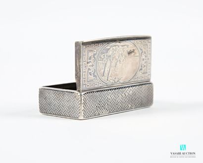 Tabatière de forme rectangulaire en argent,...
