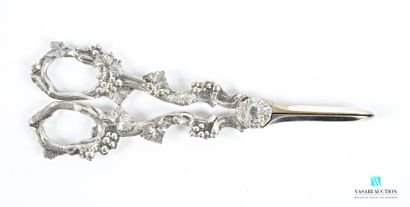 Silver-plated metal grape chisel, the handles...