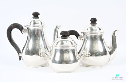 Silver-plated metal tea and coffee set, comprising...