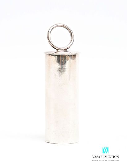 Silver-plated nutmeg rasp in tubular case,...