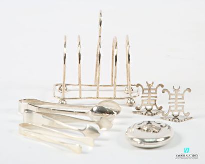 Silver-plated set including a toast holder,...