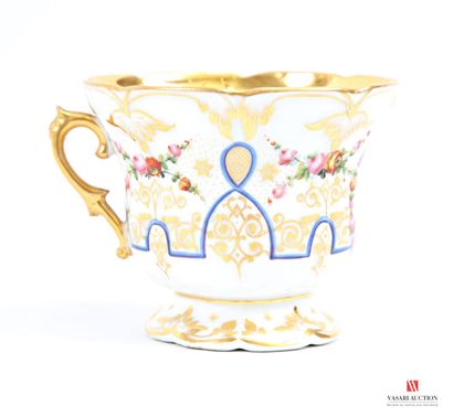 White porcelain chocolate cup and saucer...