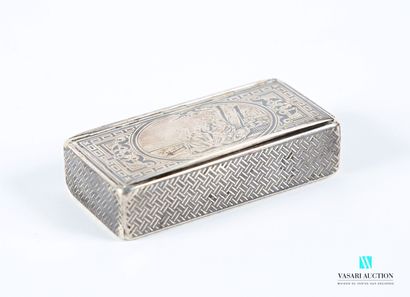 Tabatière de forme rectangulaire en argent,...