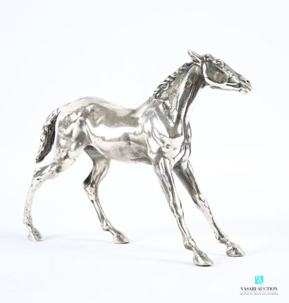 Silver-plated bronze subject depicting a...