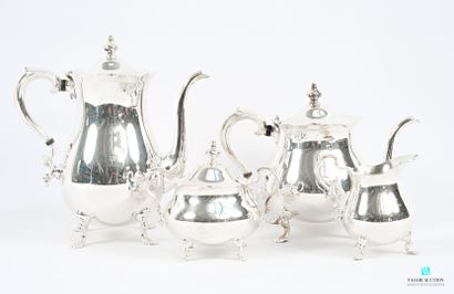 Silver-plated tea set comprising two coffee...