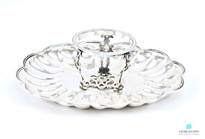 Paire de mancerinas en argent 916 millièmes,...