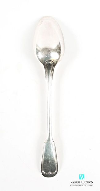 Silver-plated metal ragout spoon, the handle...