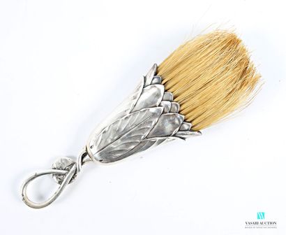 Table broom in silver-plated metal, the handle...