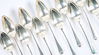 Suite of eleven silver plated grapefruit...