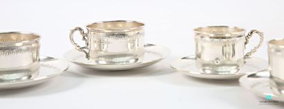 Set of a pair of tea and coffee cups, the...