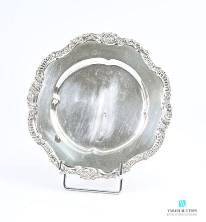Silver-plated mignardise plate, the hemstitched...