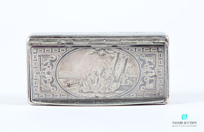 Tabatière de forme rectangulaire en argent,...