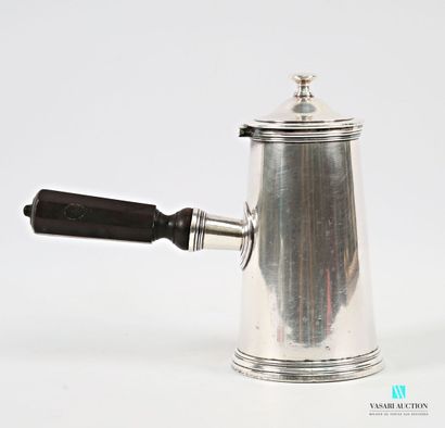 Silver-plated metal coffee pot, cut-side...