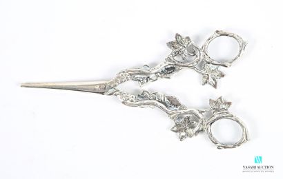 Silver-plated metal grape chisel, the handles...