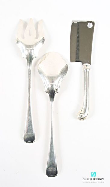 Silver-plated set comprising a salad server,...