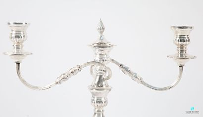 A pair of removable silver-plated candleholders,...