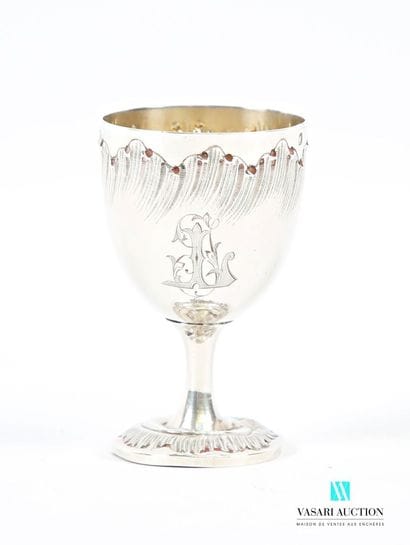 Coquetier en argent 950 millièlmes, le gobelet...