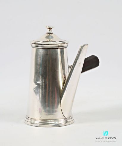 Silver-plated metal coffee pot, cut-side...