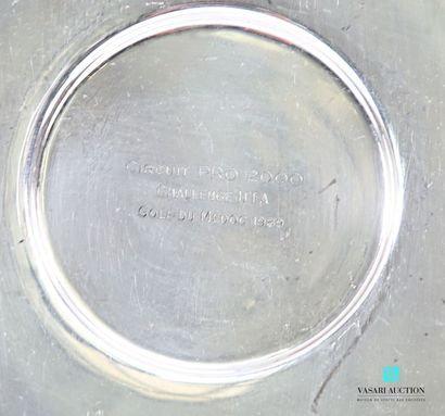 Round silver-plated metal bowl, the basin...