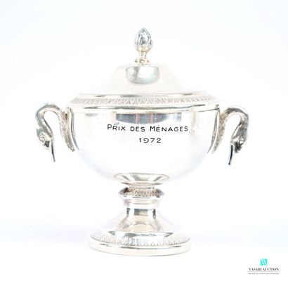 Pair of silver-plated pedestal bowls, the...