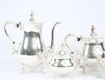 Silver-plated tea set comprising two coffee...