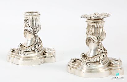 Pair of silver-plated bronze 