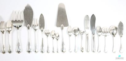 Ménagère en argent 950 millièmes, le manche...