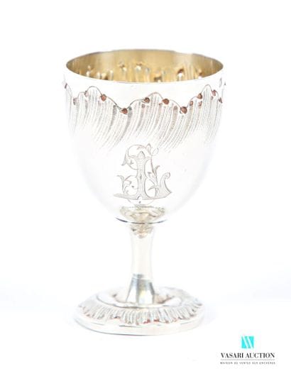 Coquetier en argent 950 millièlmes, le gobelet...
