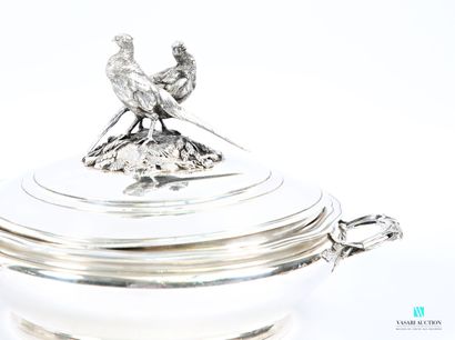 Paire de légumiers couvert en argent 950...