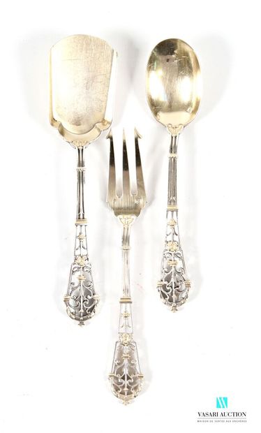 Paire de nécessaires à condiments en argent...
