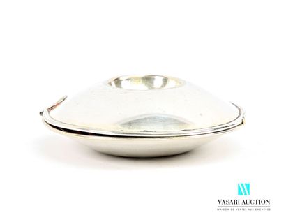 Double hinged wine tasting set in plain silver-plated...