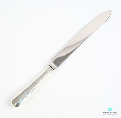 Couteau à pain, le manche en argent 925 millièmes...