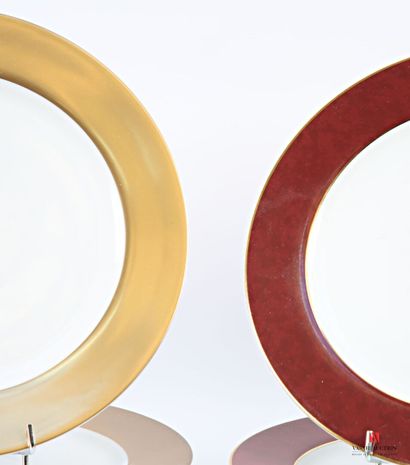 Set of two sets of six porcelain presentation...