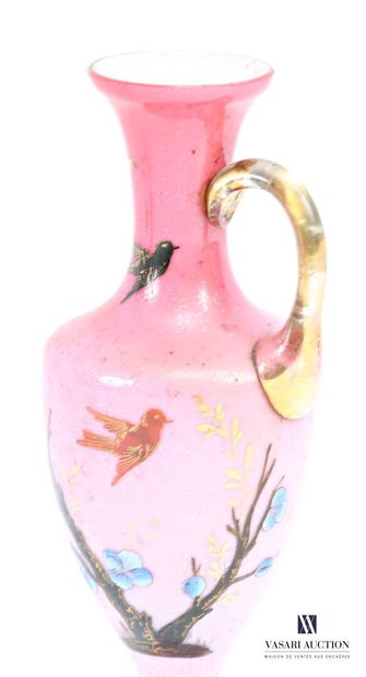 Pair of baluster-shaped vases in pink monochrome...
