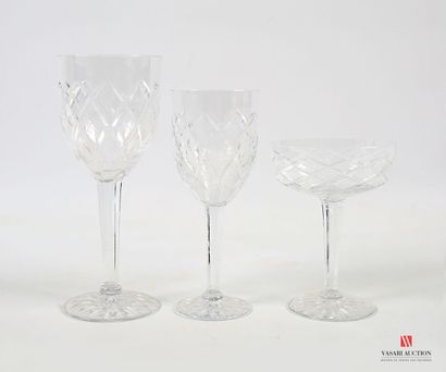Partie de service en verre cristallin comprenant,...