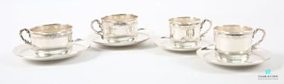 Set of a pair of tea and coffee cups, the...