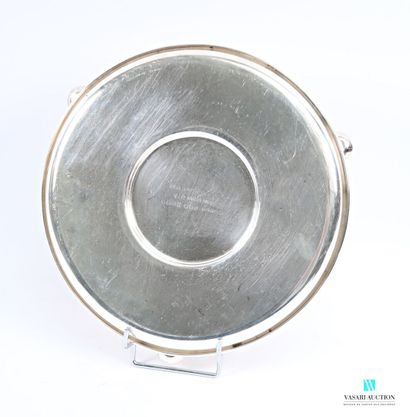 Round silver-plated metal bowl, the basin...