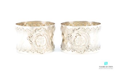 Paire de ronds de serviette en argent 950...