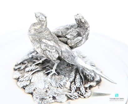 Paire de légumiers couvert en argent 950...