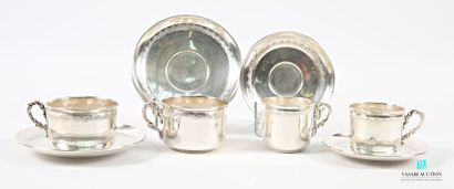 Set of a pair of tea and coffee cups, the...