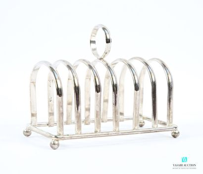 Silver-plated toast holder with six compartments,...